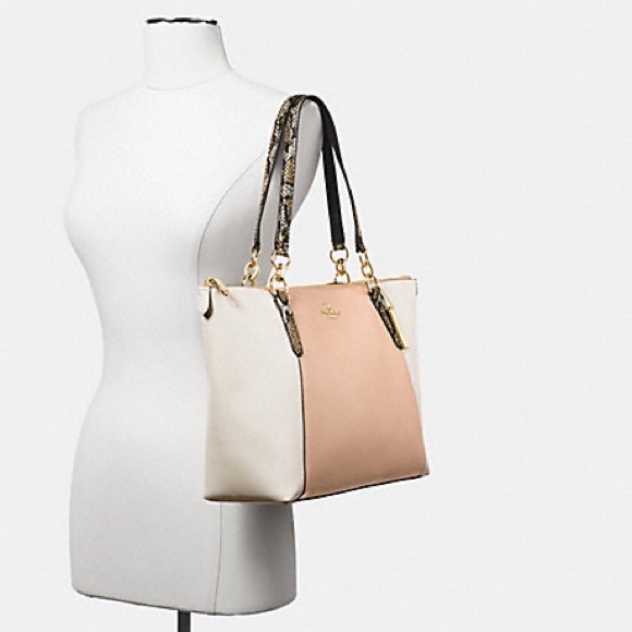 New Coach AVA TOTE IN EXOTIC EMBOSSED LEATHER TRIM  F38308 - Picture 9 of 9